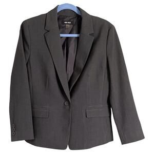 Nine West Womens Suit Jacket Size 10 Gray Button Front Single Vent Lined Classic
